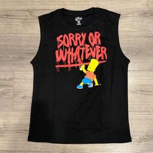 The Simpsons Bart Sorry Or Whatever Muscle Tee Women’s Size Medium